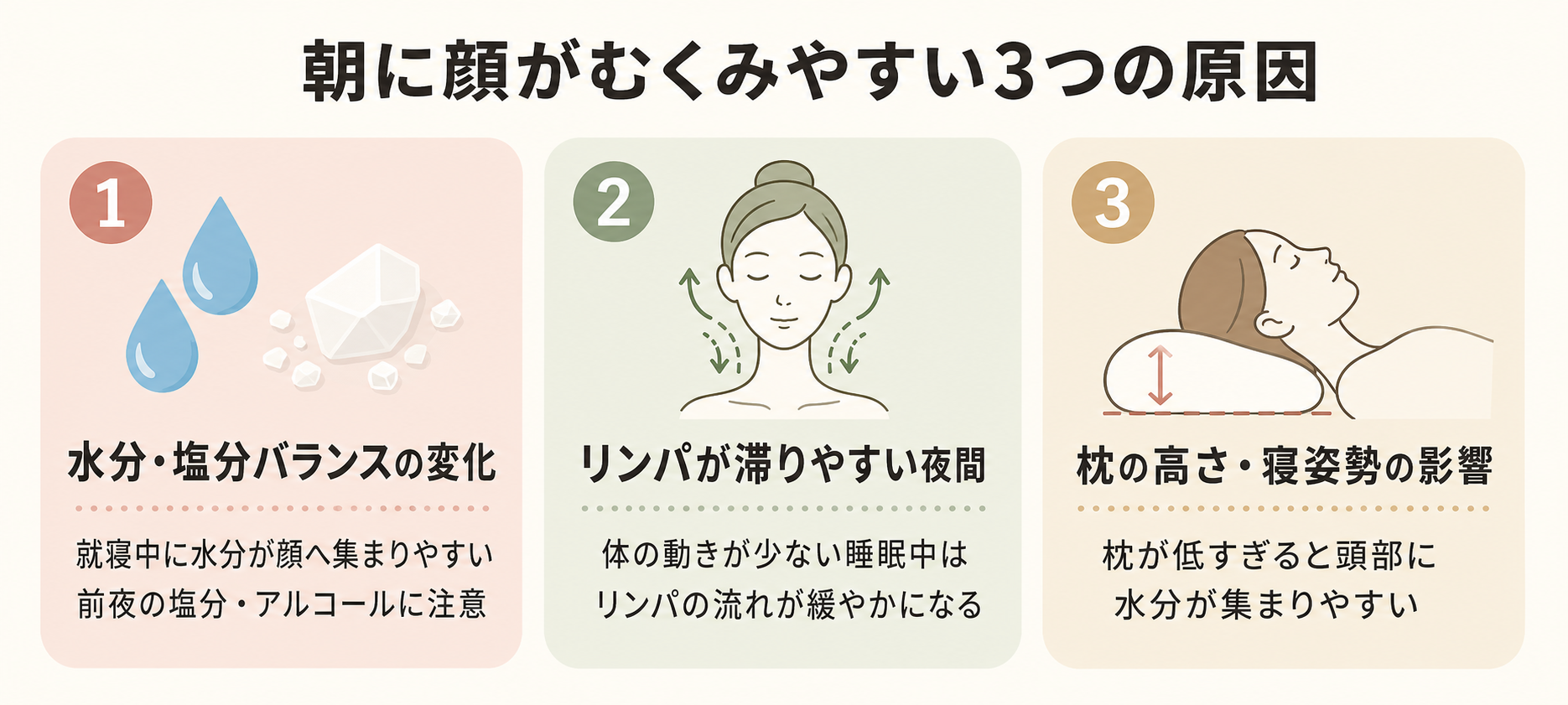 記事04_顔-むくみ-朝-原因-セルフケア_画像4-2_むくみの3原因.png