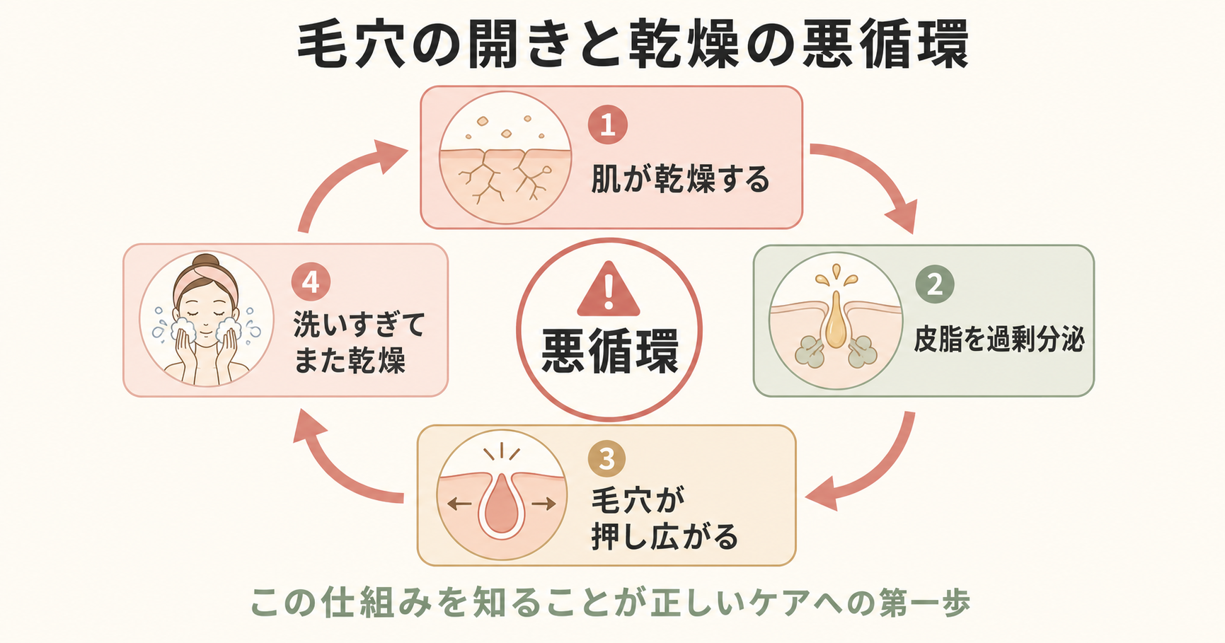 記事05_毛穴-開き-乾燥-原因-ケア_画像5-1_アイキャッチ_悪循環ループ図.png
